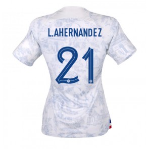 Frankrig Lucas Hernandez #21 Replika Udebanetrøje Dame VM 2022 Kortærmet